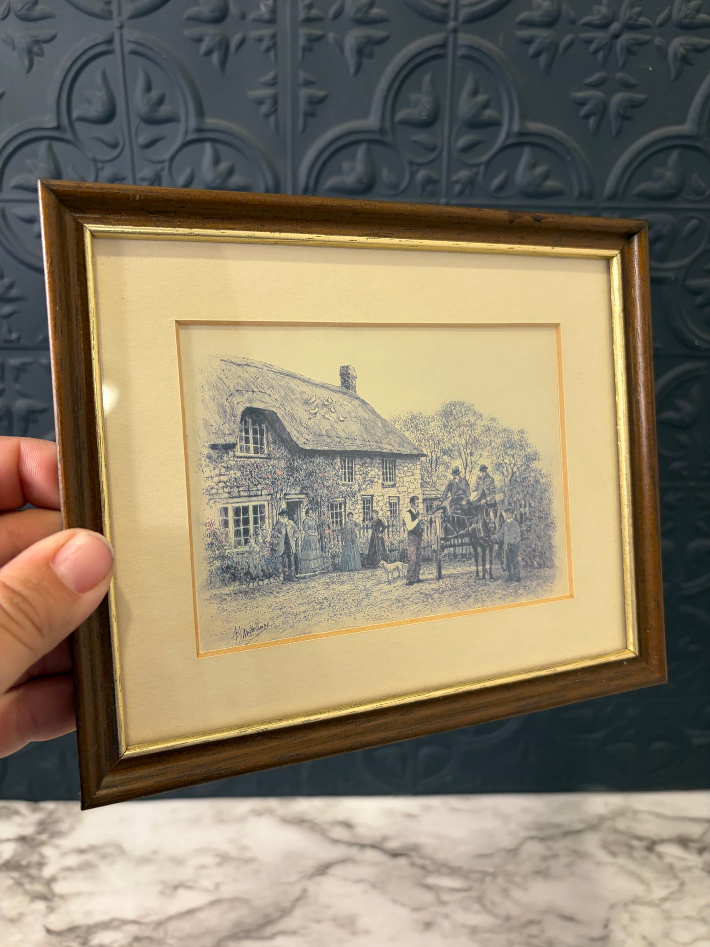 Print of Gentlemen on Wagon