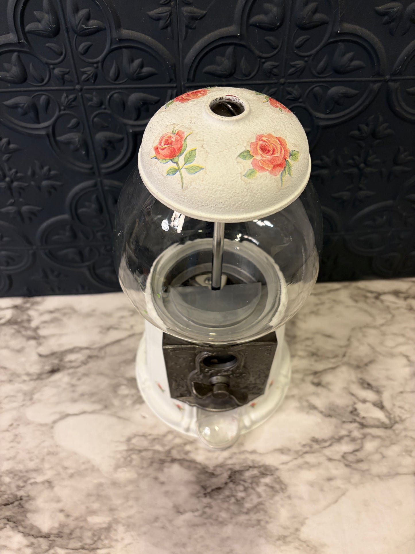 Gumball Dispenser with Flowers