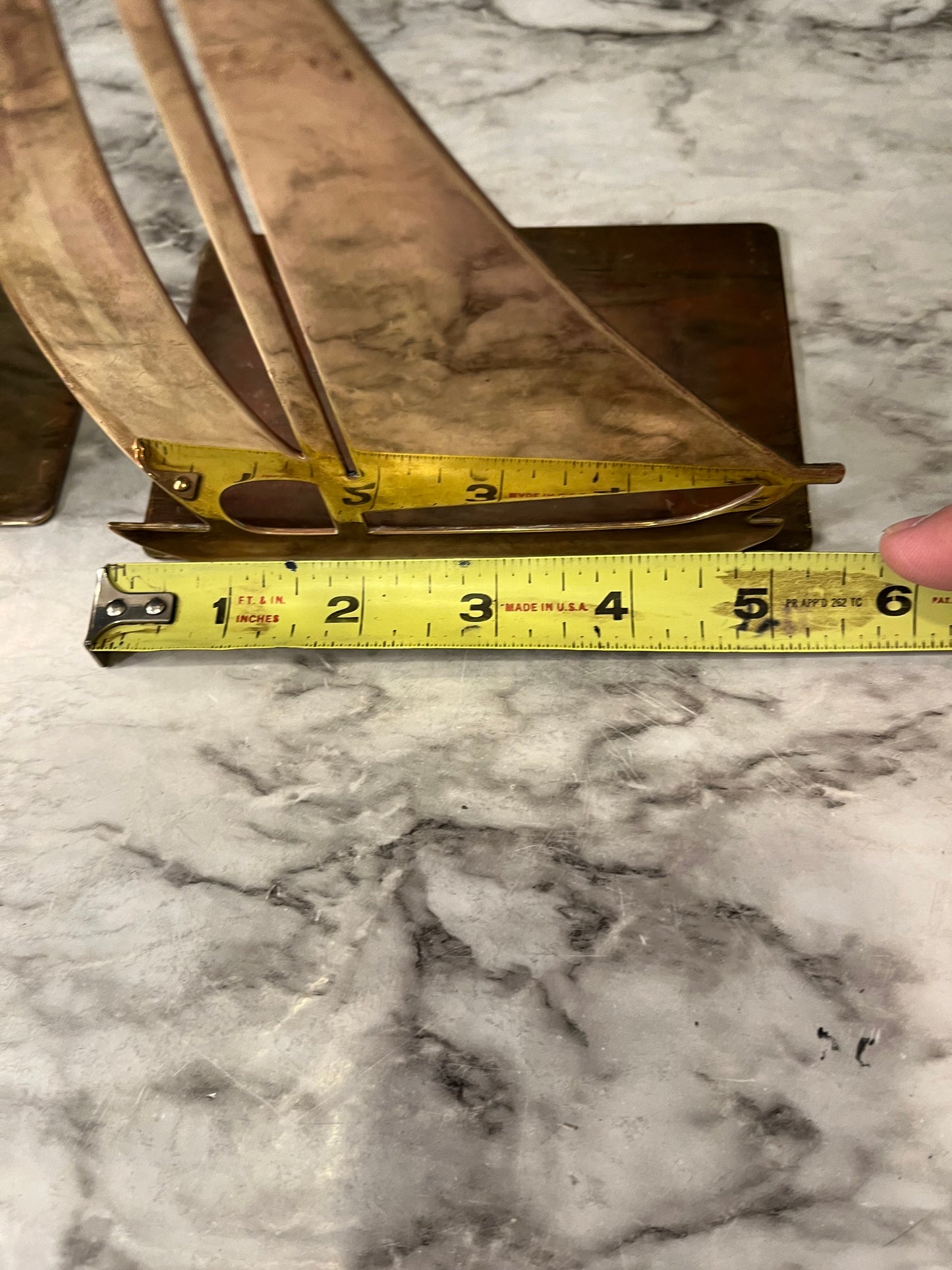 Brass Sailboat Bookends