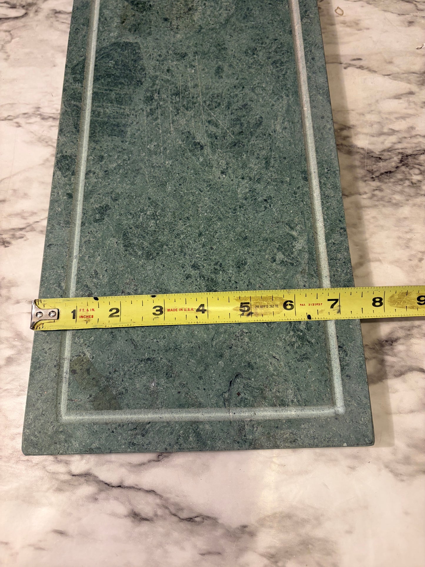 Green Marble Rectangle Tray with Border