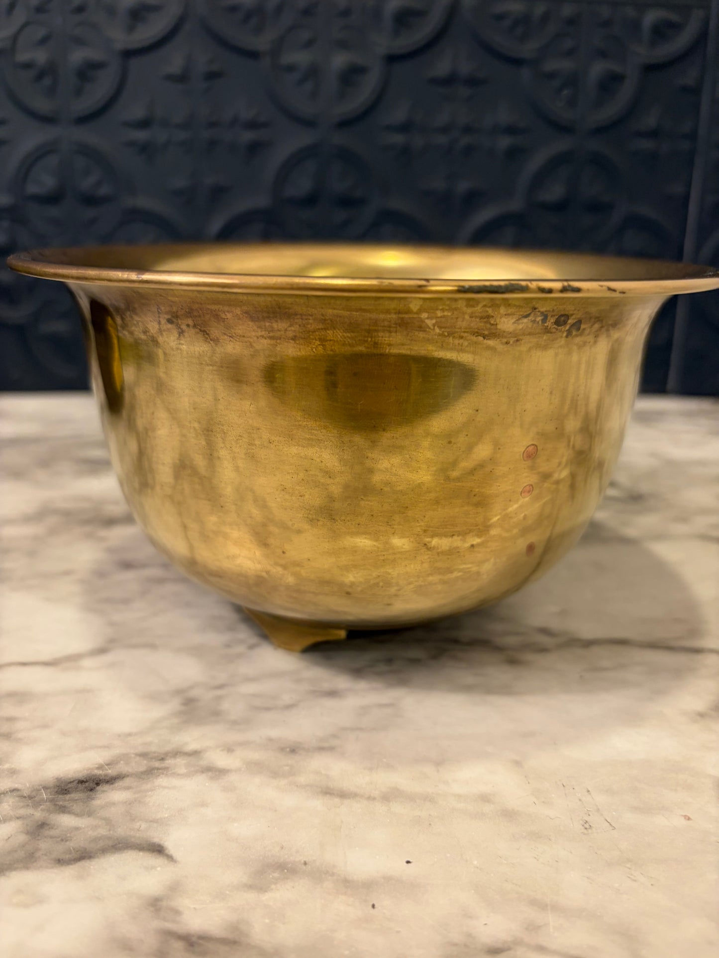 7" Brass Bowl with 3 Feet (2)