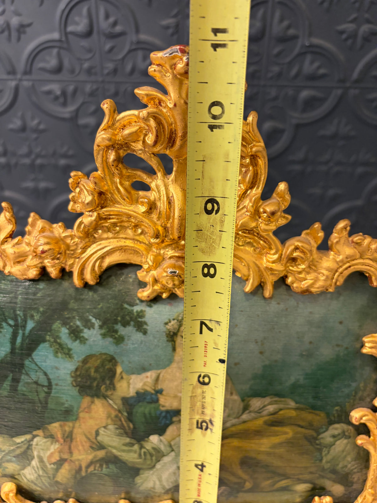 Rococo Style Gilded Frame with Print on Metal