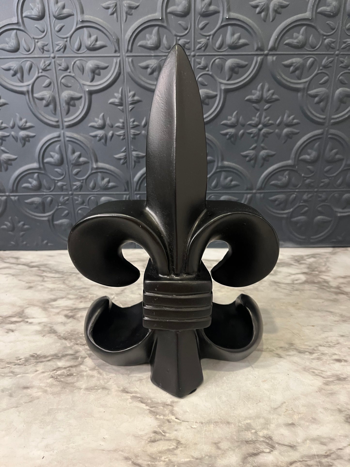 Black Fleur De Lis Bookend