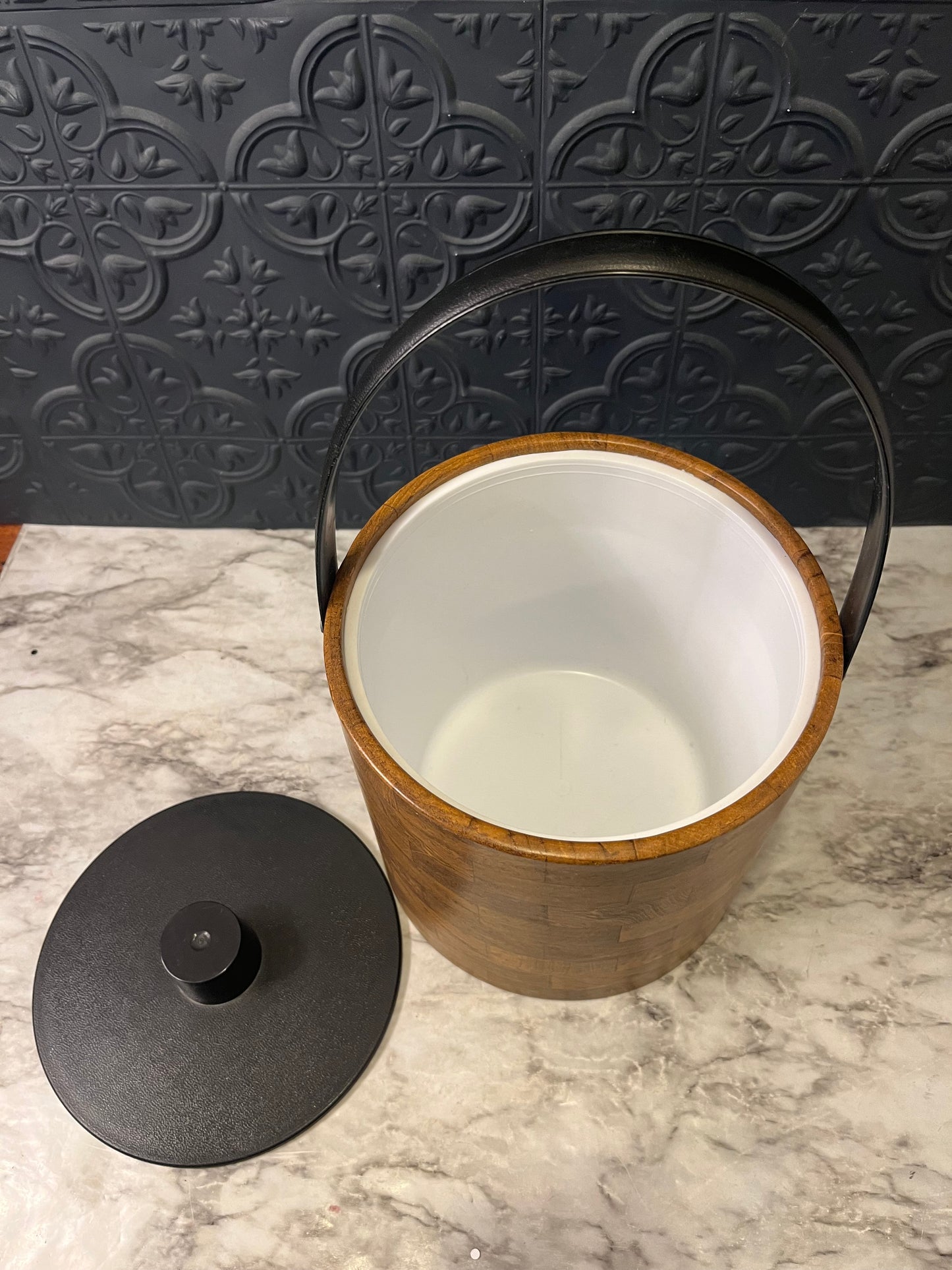 Vintage Irvinware Faux Wood Ice Bucket