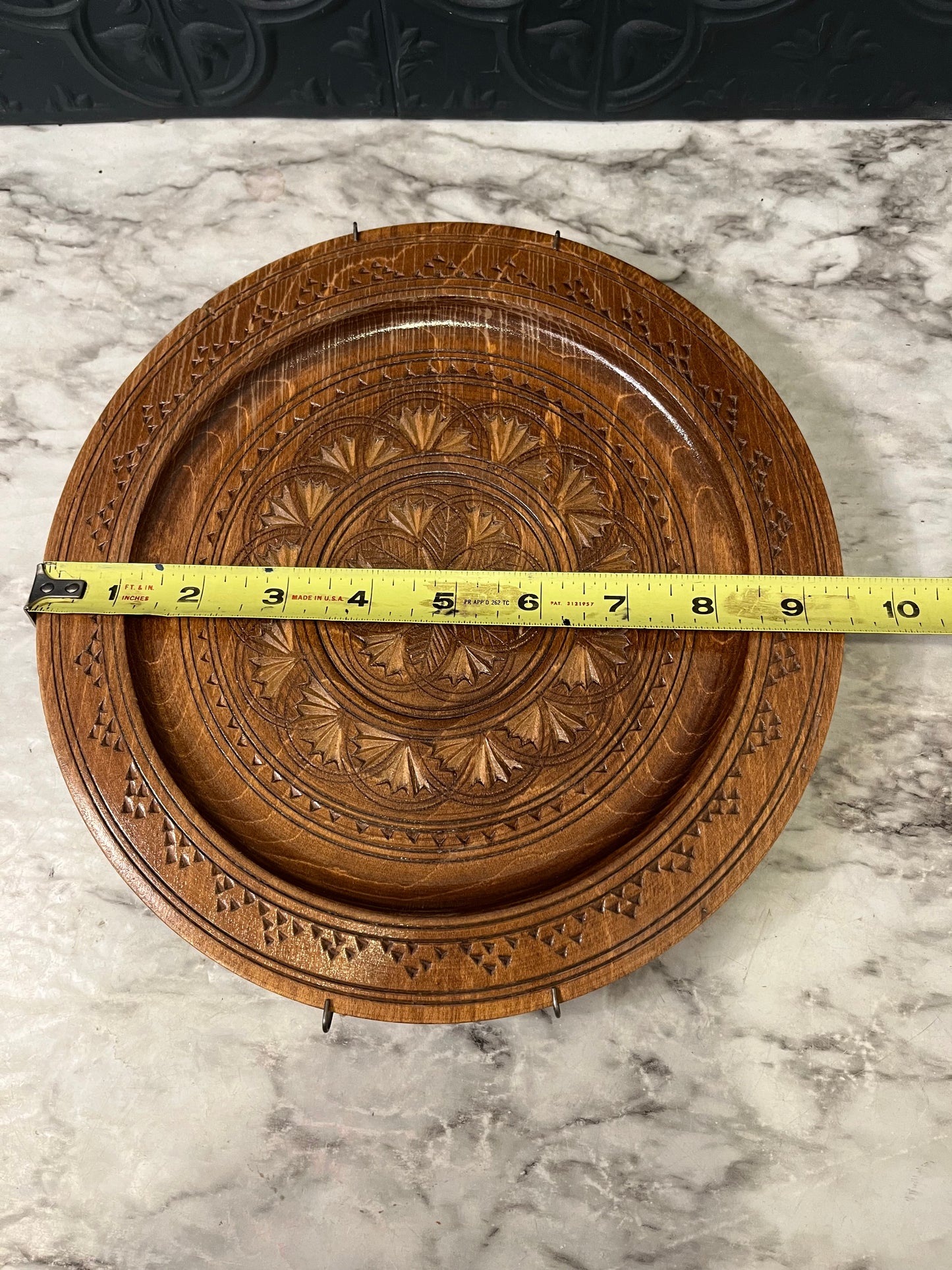 Carved Wood Decorative Plate