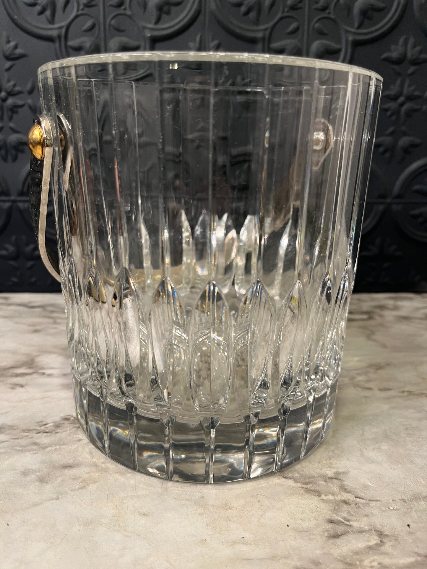 Mikasa Cut Glass Ice Bucket with Handle