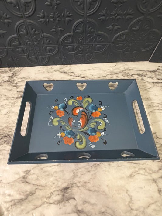 Norwegian Handpainted blue Tray