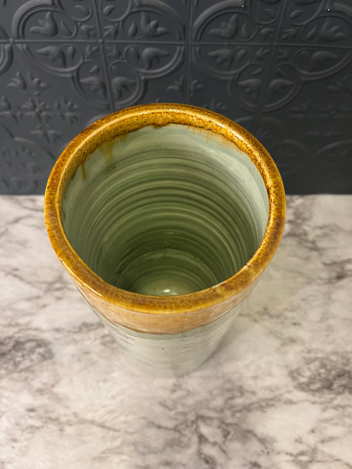 Mexican Pottery Tall Cylinder Vase