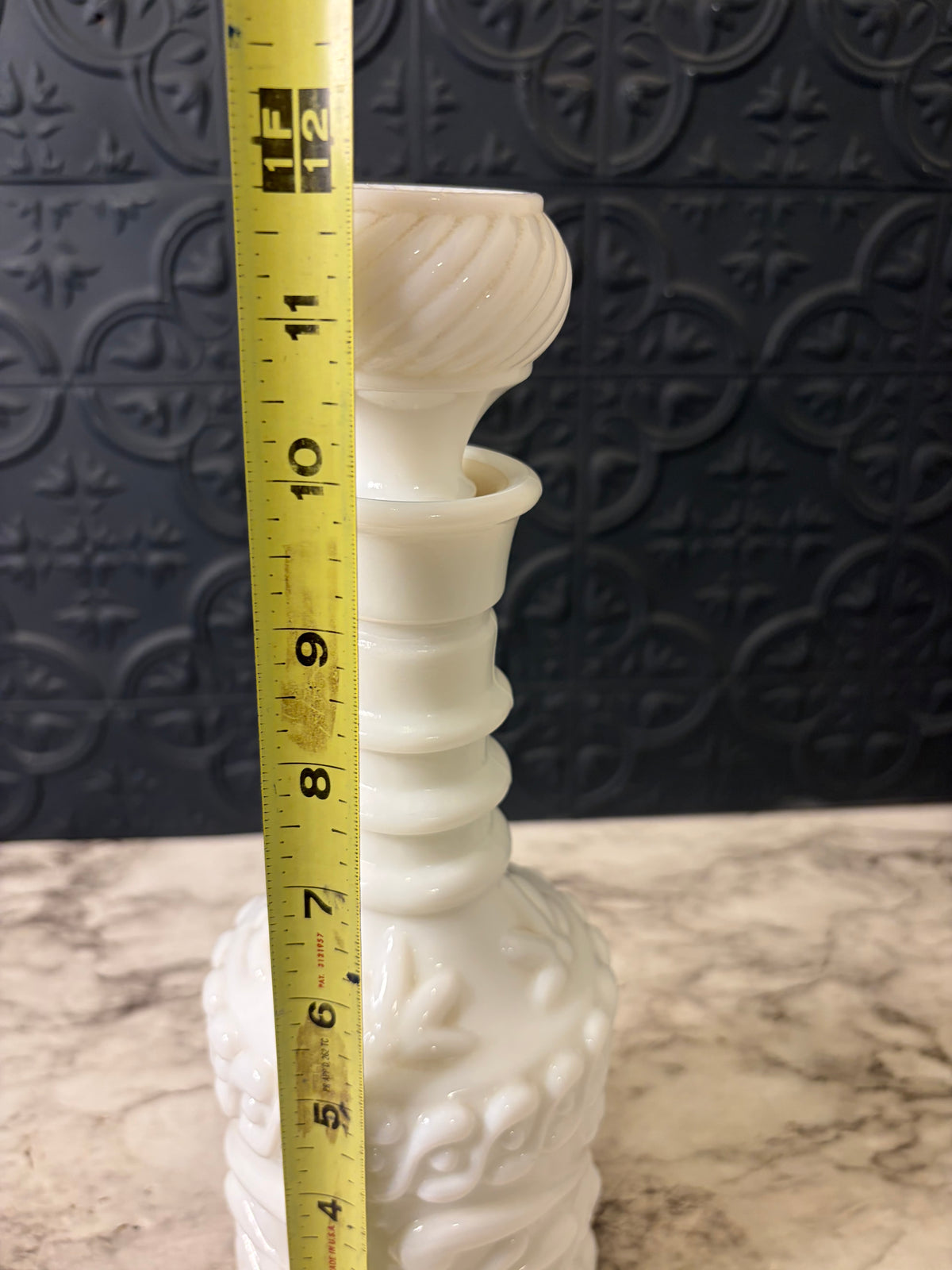Jim Beam Milk Glass Decanter with Stopper