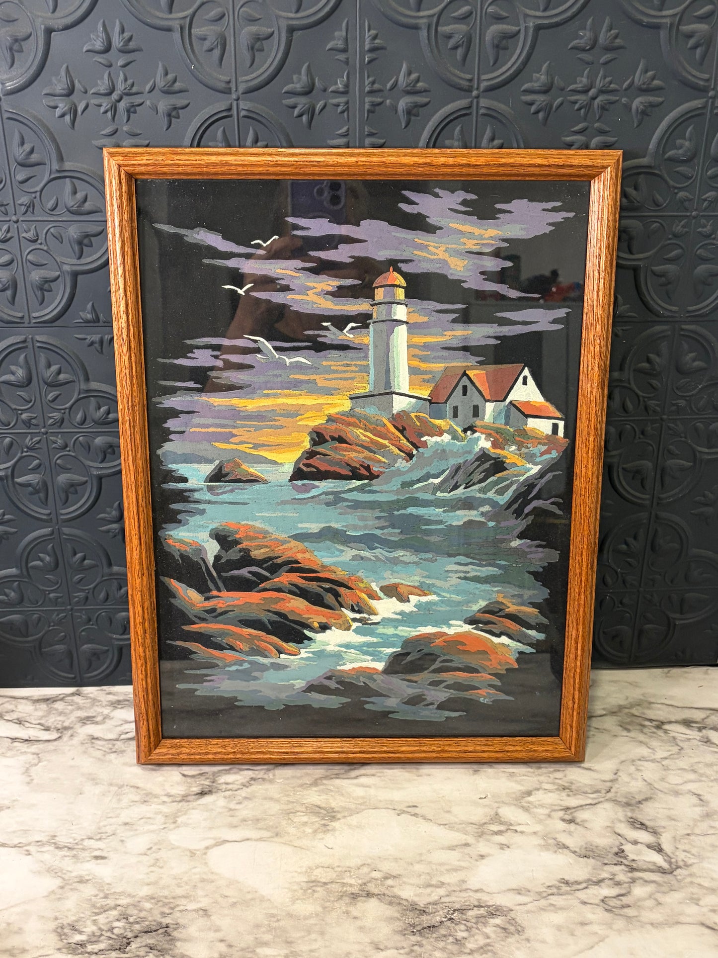 Vintage Paint by Numbers of Lighthouse