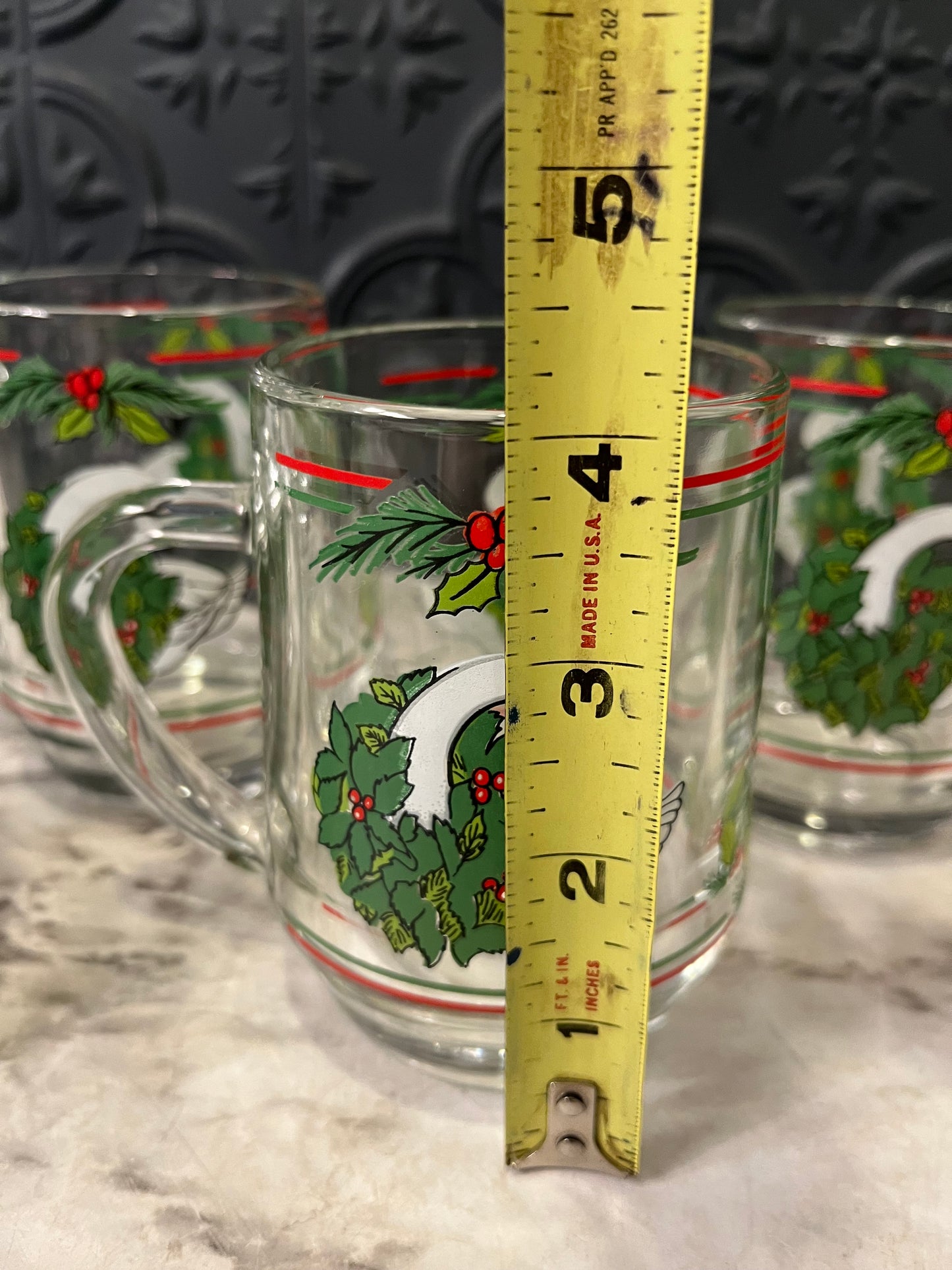 GlassChristmas Goose Mugs x 4