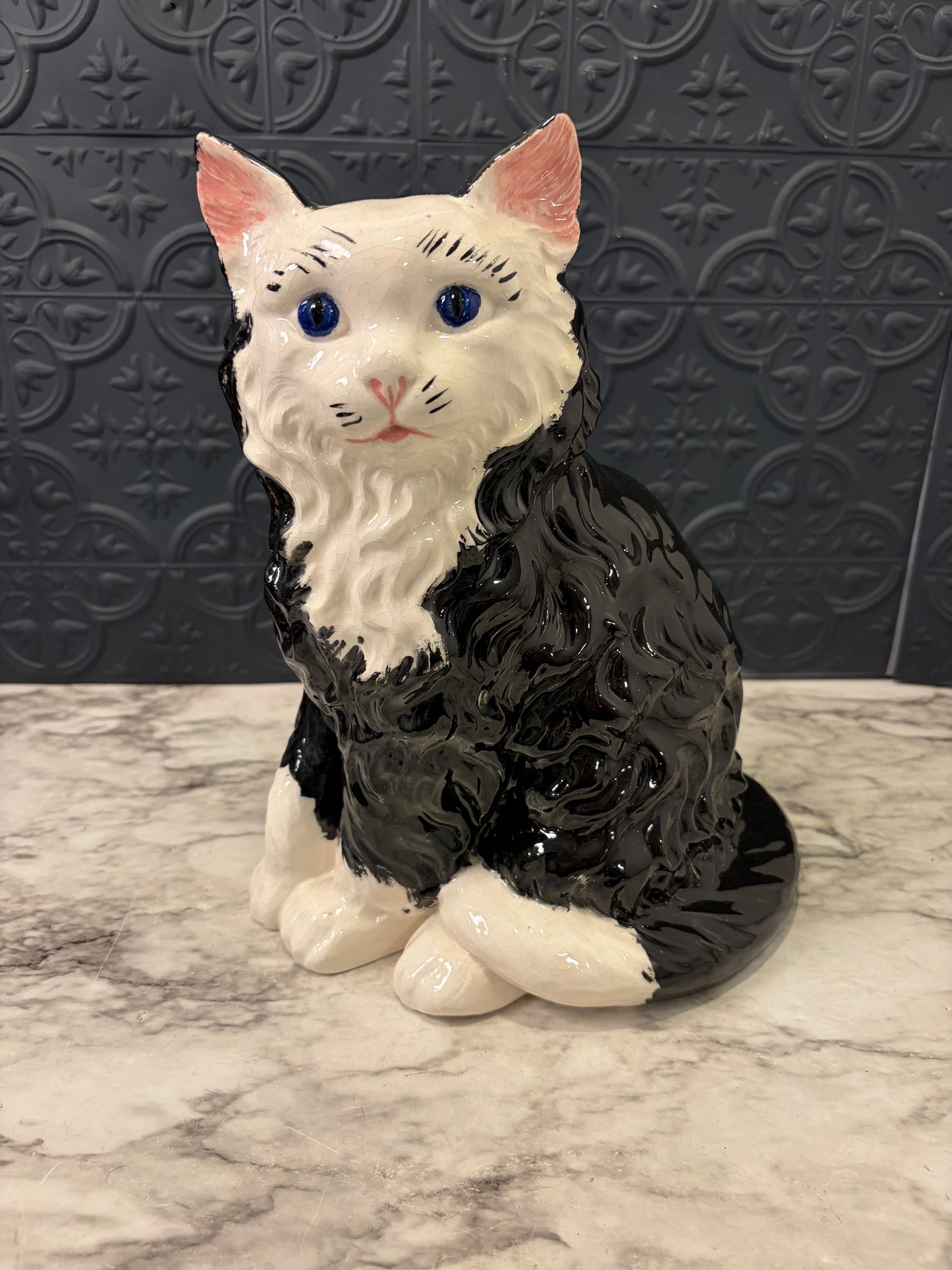 Black and White Ceramic Cat