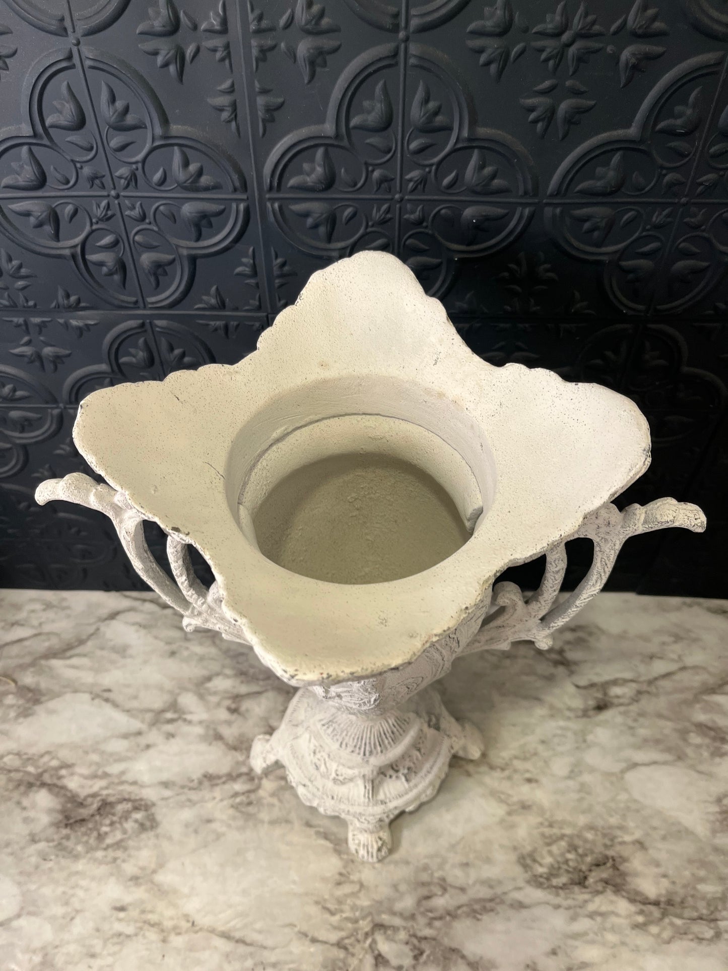 White Washed Large Trophy Style Planter