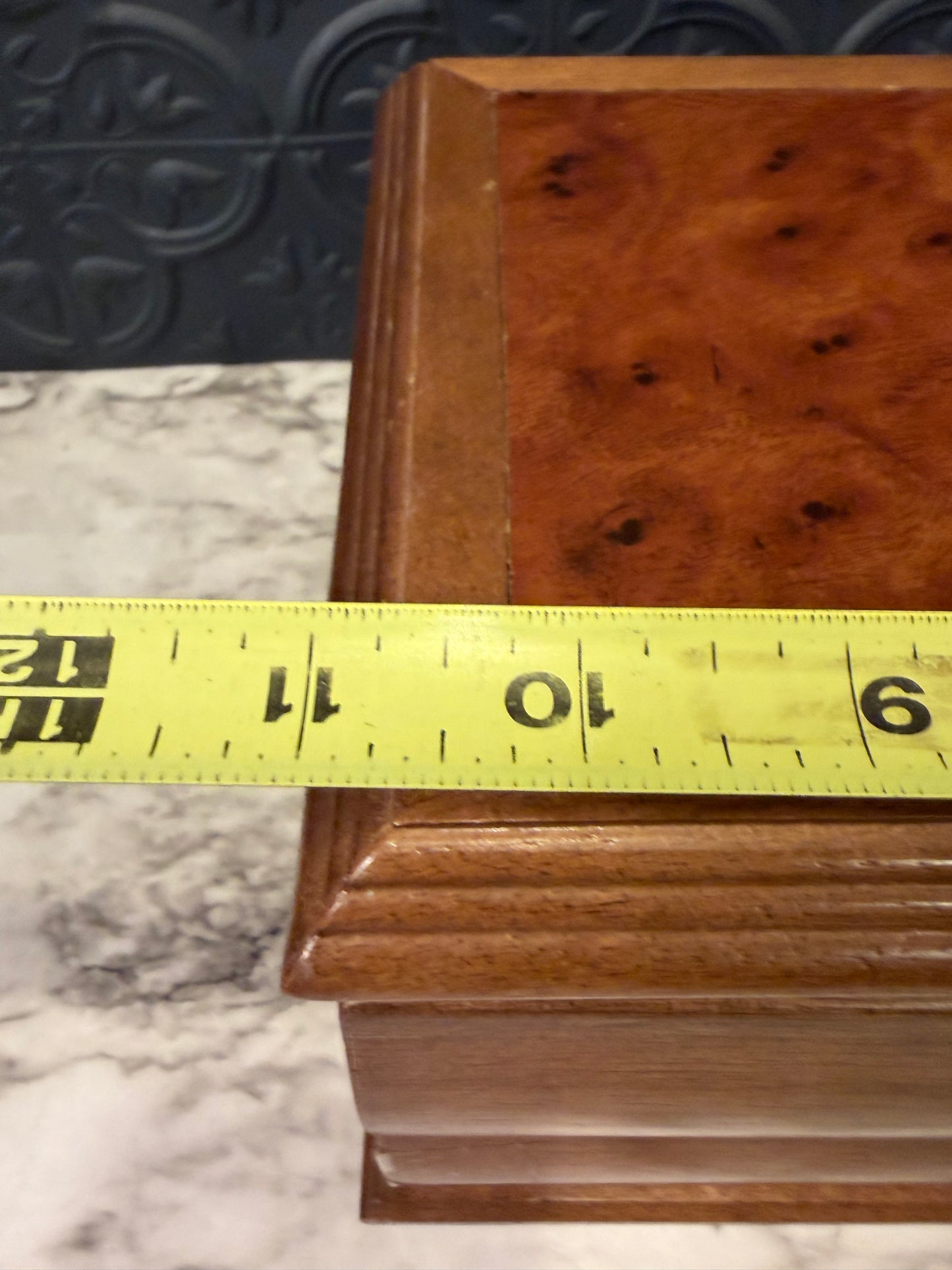 Mele Wood Jewelry Box with Burlwood Top