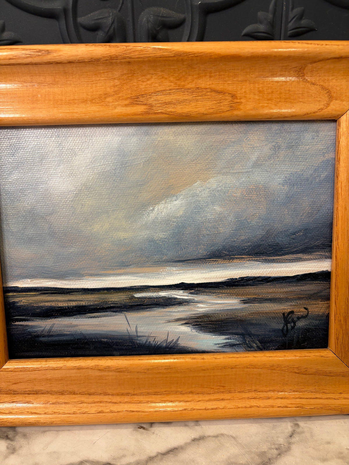 Lazy Stream Before a storm Original Painting by Jessie