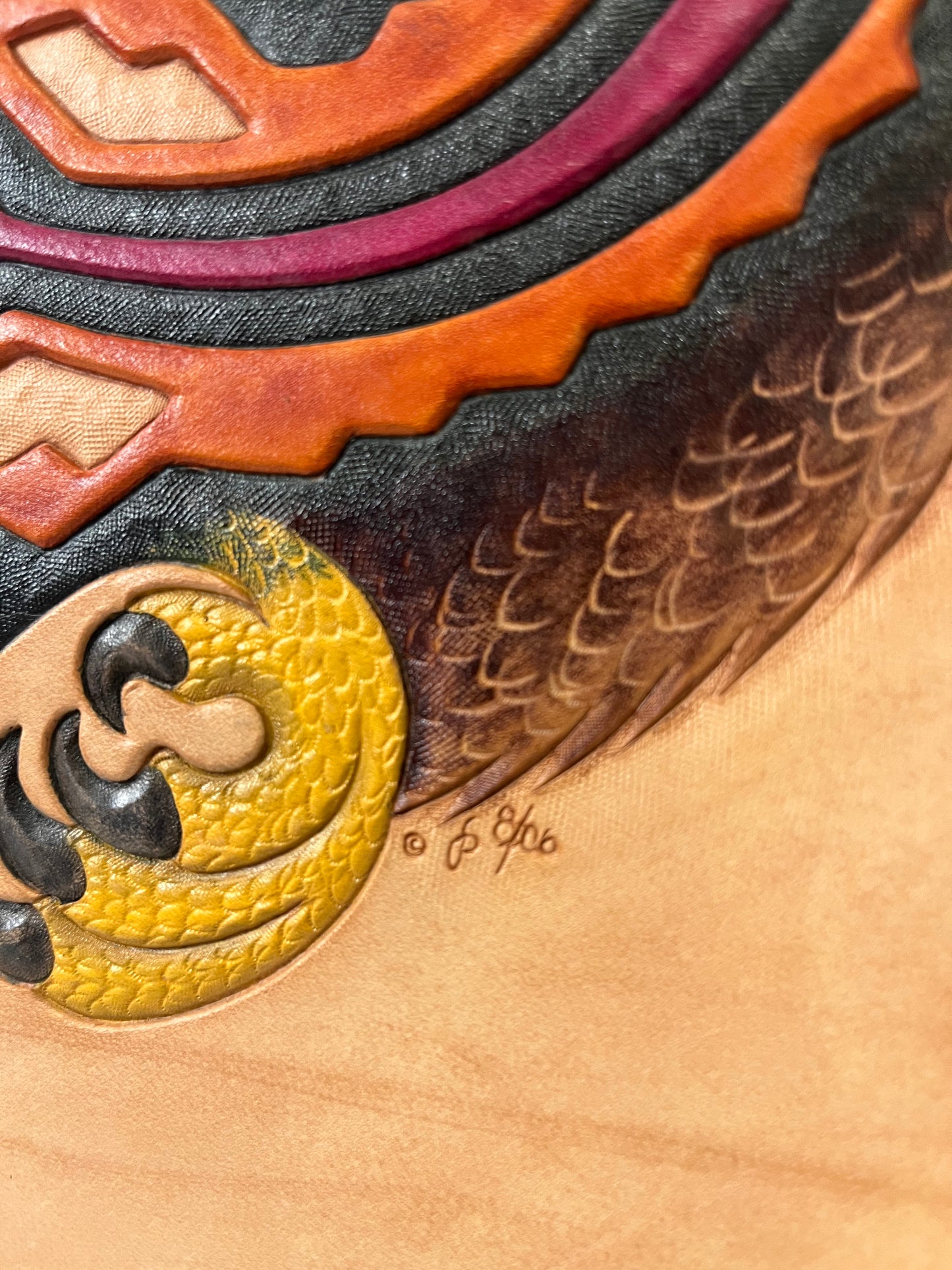 Eagle leather artwork