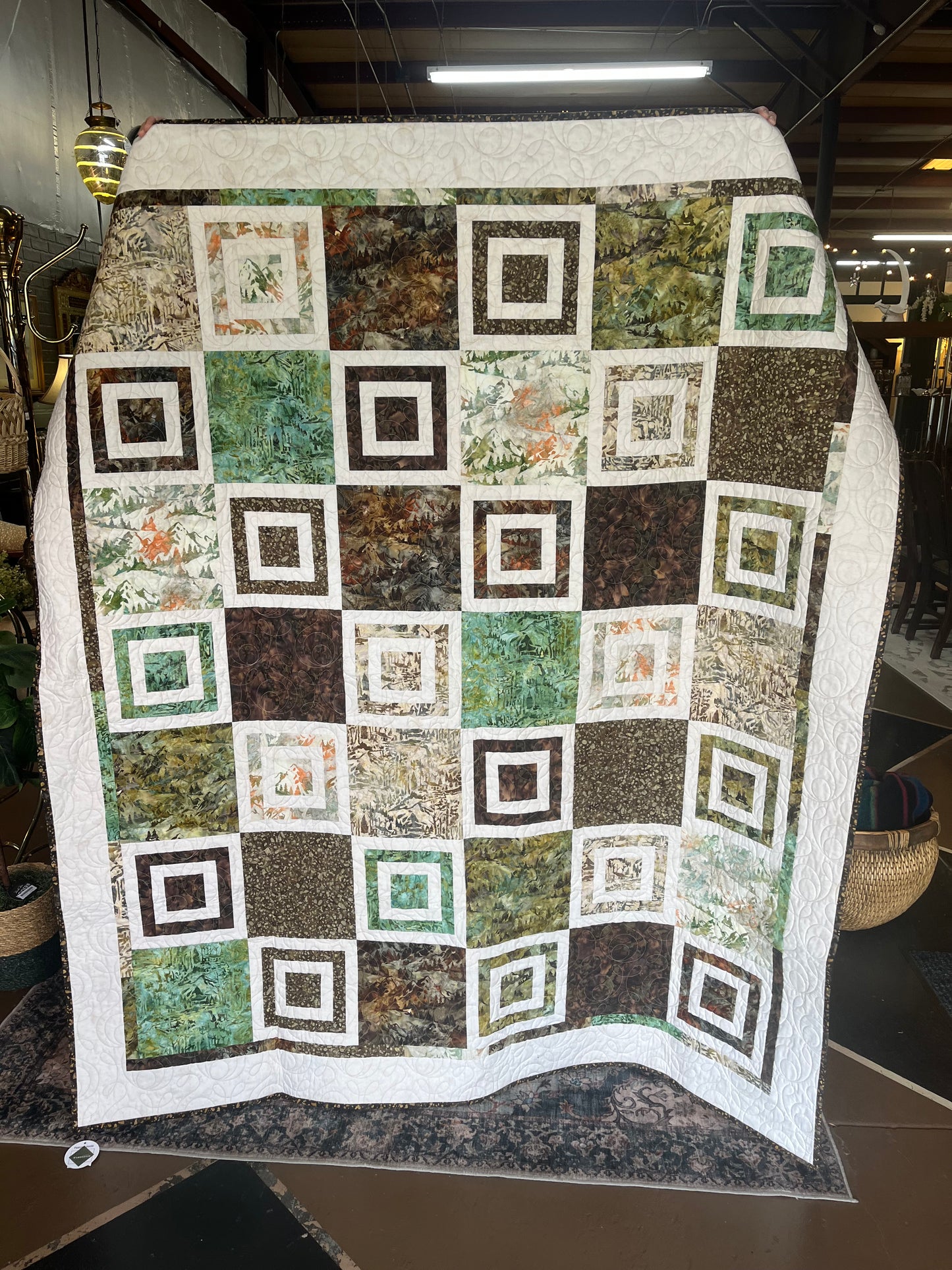 Patchwork Quilt Brown and Green