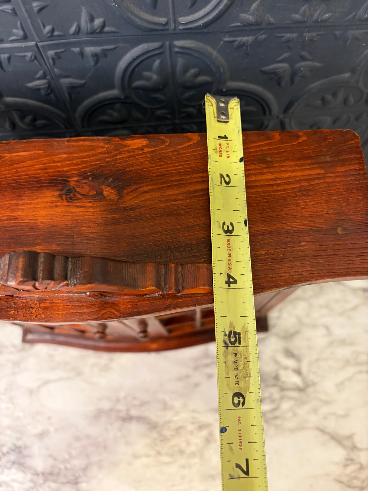 Small Hanging Dark Wood Cabinet Vintage