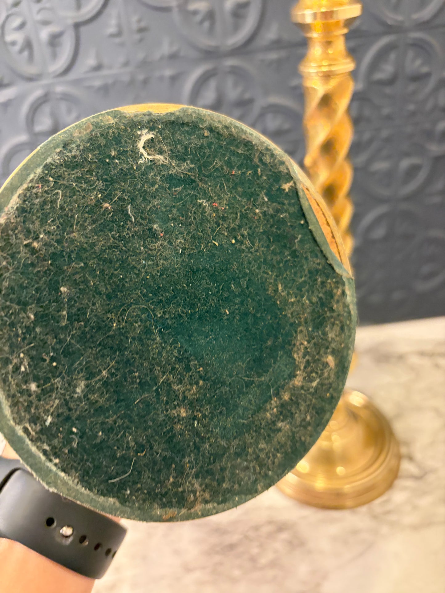 15" Brass Candlesticks with Twisted Stem x2