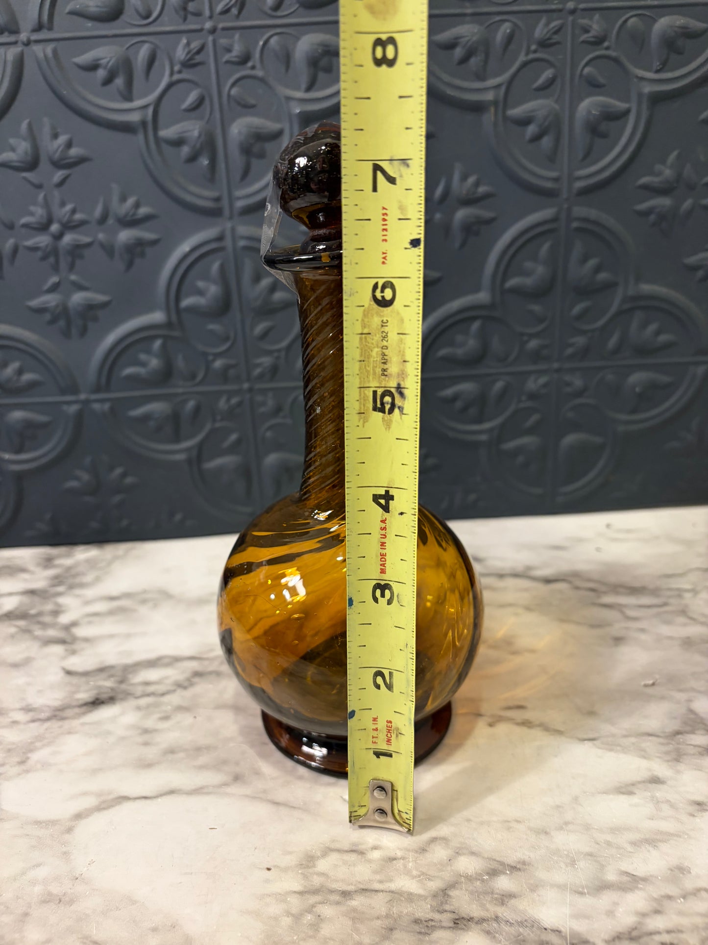 Small Amber Genie Bottle with Stopper