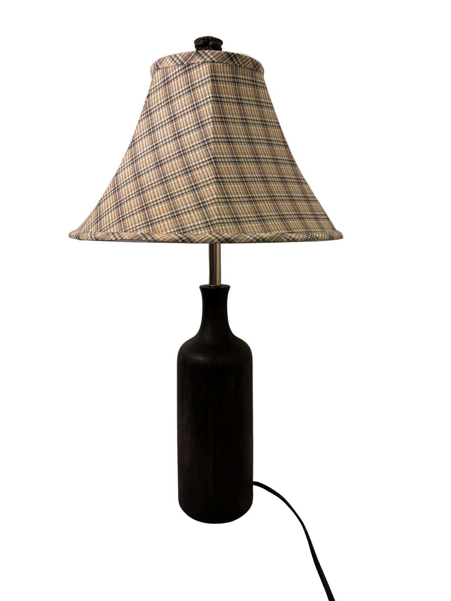 Bottle Shape Lamp with Plaid Shade