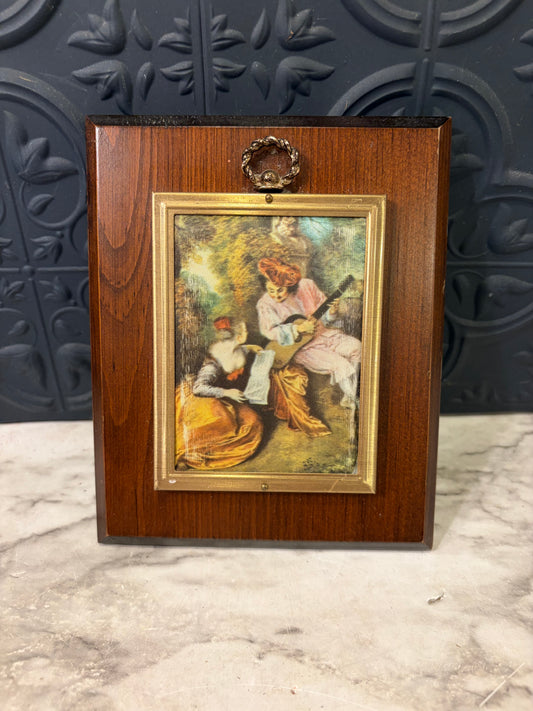 Small Silk Tapestry Framed on Wood The scale of love