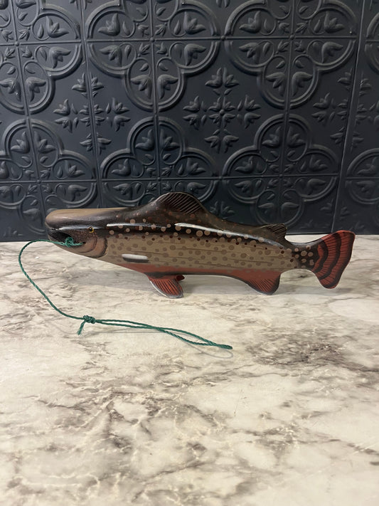 Hand Painted Wooden fish on a Line