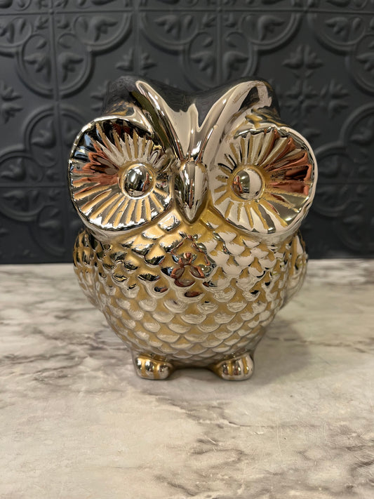 Silver Ceramic owl