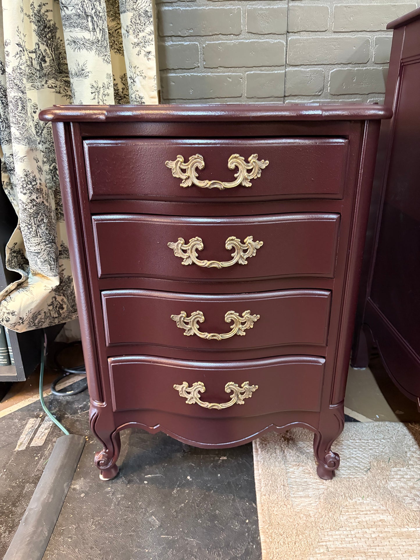 Dark Mahogany Painted National Furniture Nightstand