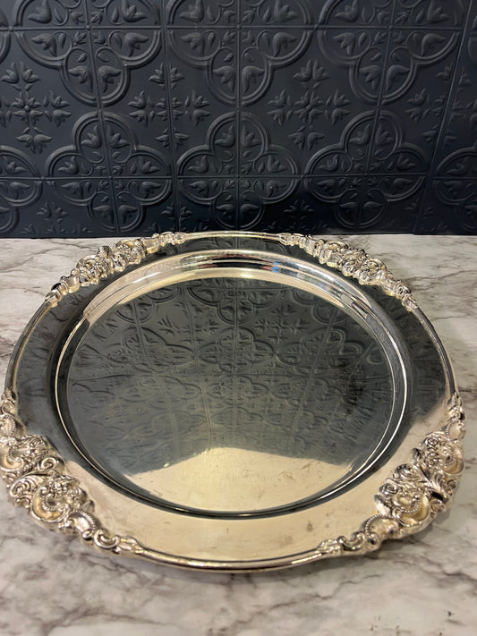 Godinger Silver Art Company round Silver plate tray