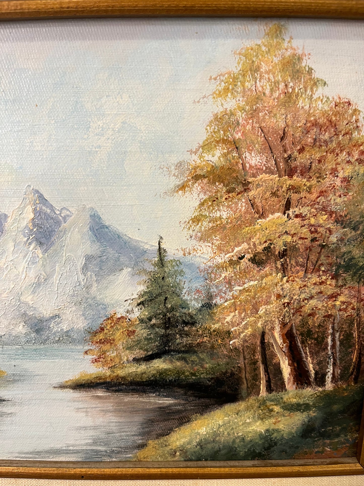 Triple Peak Landscape Painting Framed