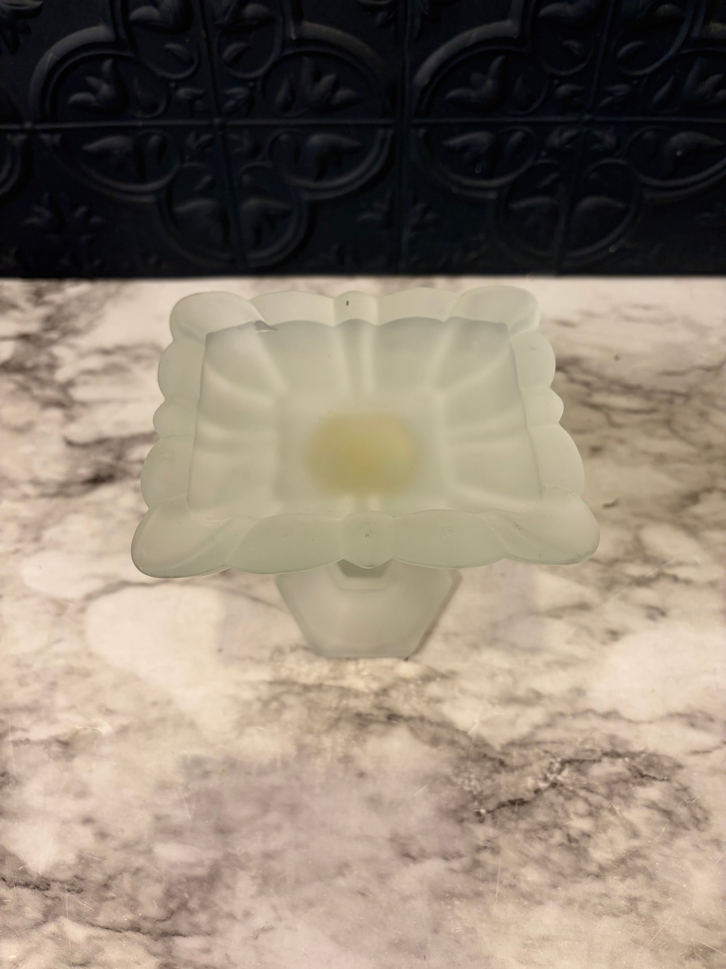 Frosted Satin Pedestal Dish