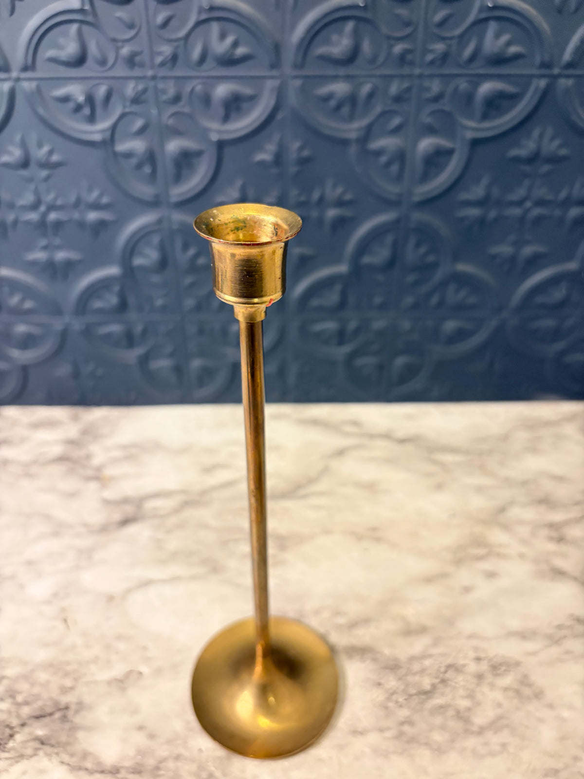9" Skinny Brass Candle HOlder