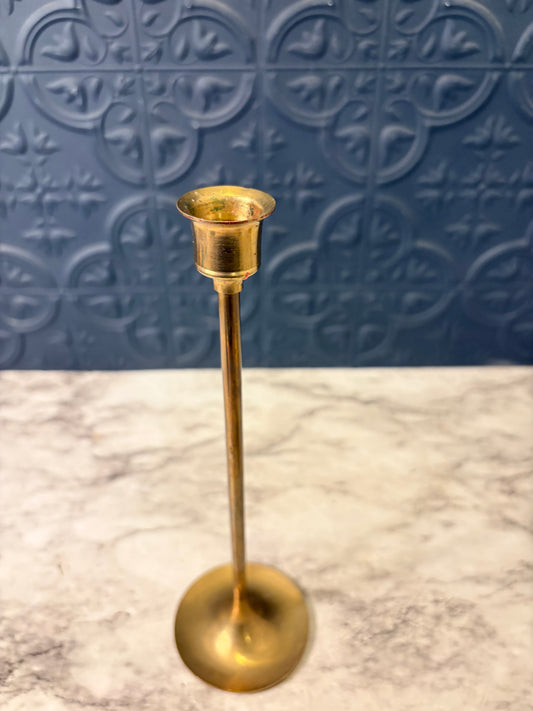 9" Skinny Brass Candle HOlder