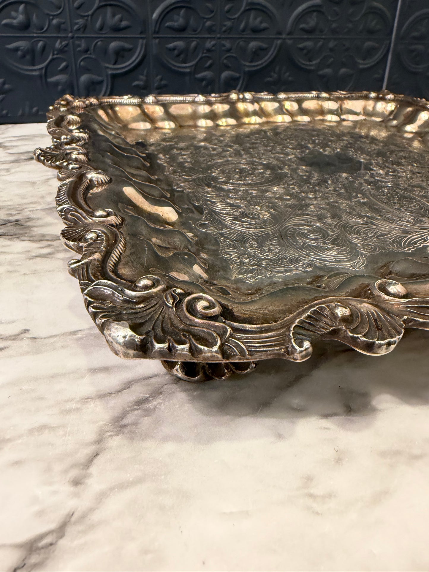 Wallace Silver Plated Square Footed Tray