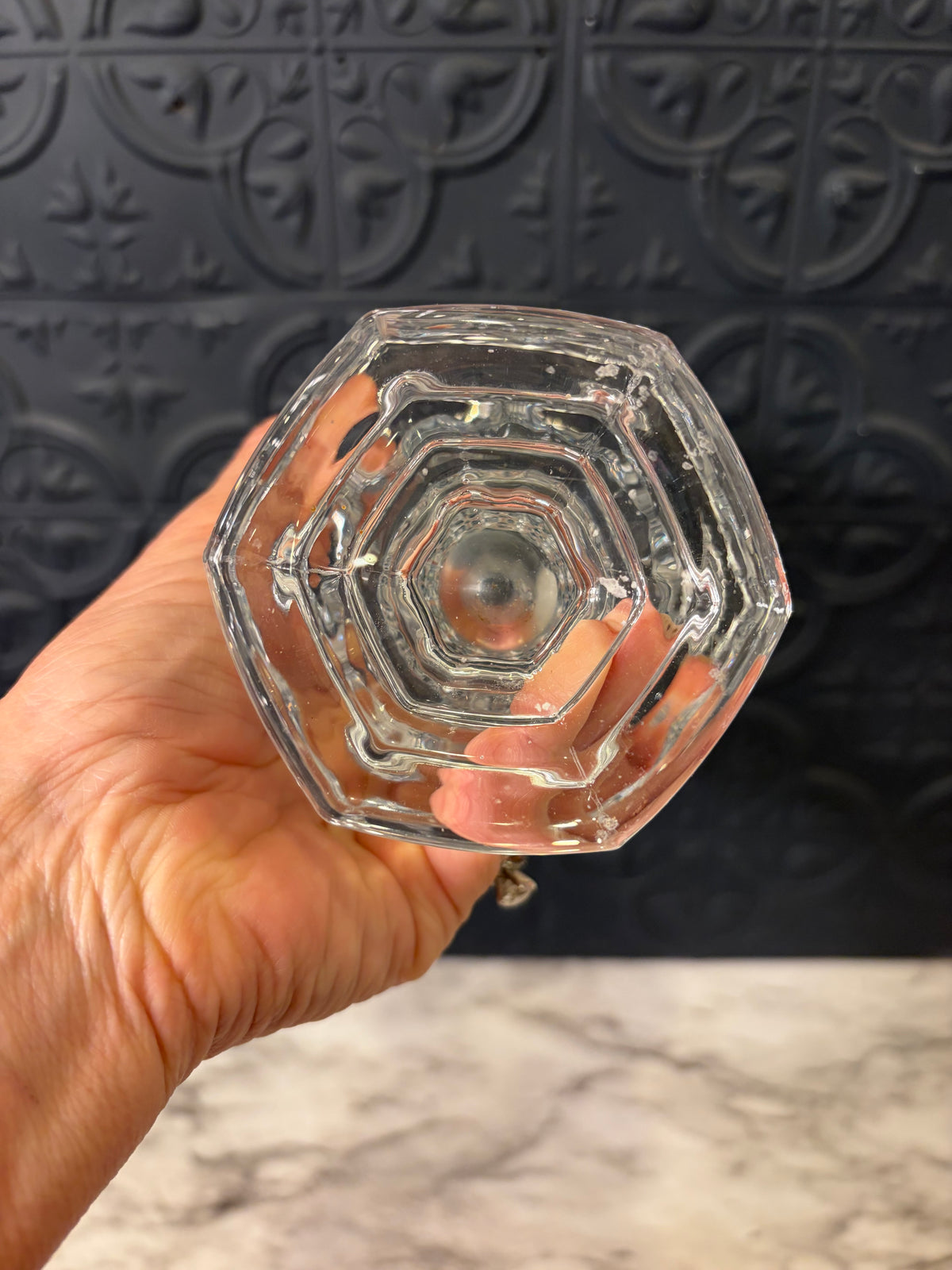 Small Trophy Glass Vase Beveled