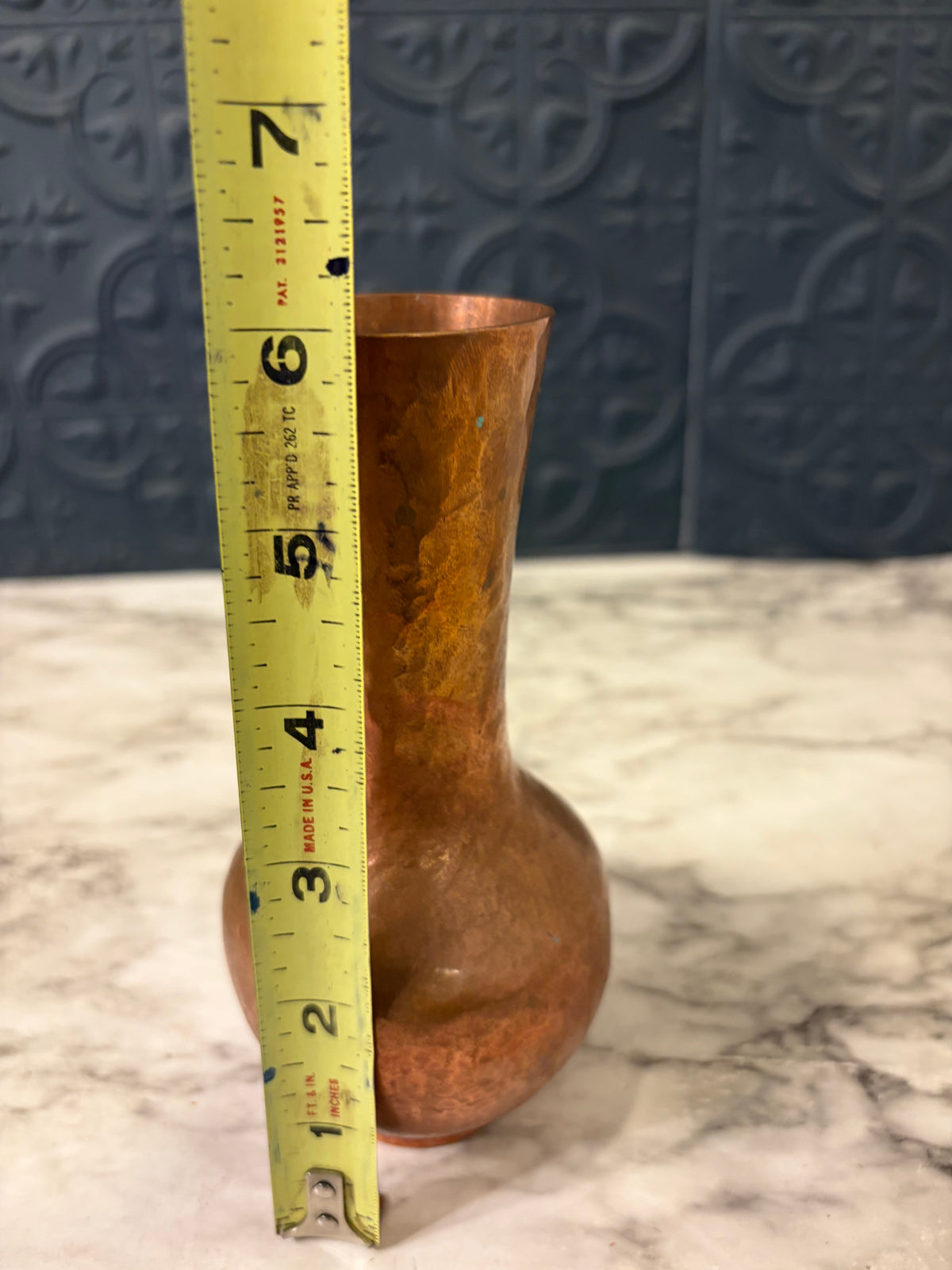 Hammered Copper Bud Vase 6"