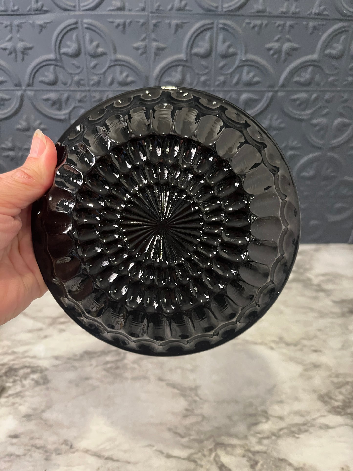 Fenton Black Art Glass Ash Tray