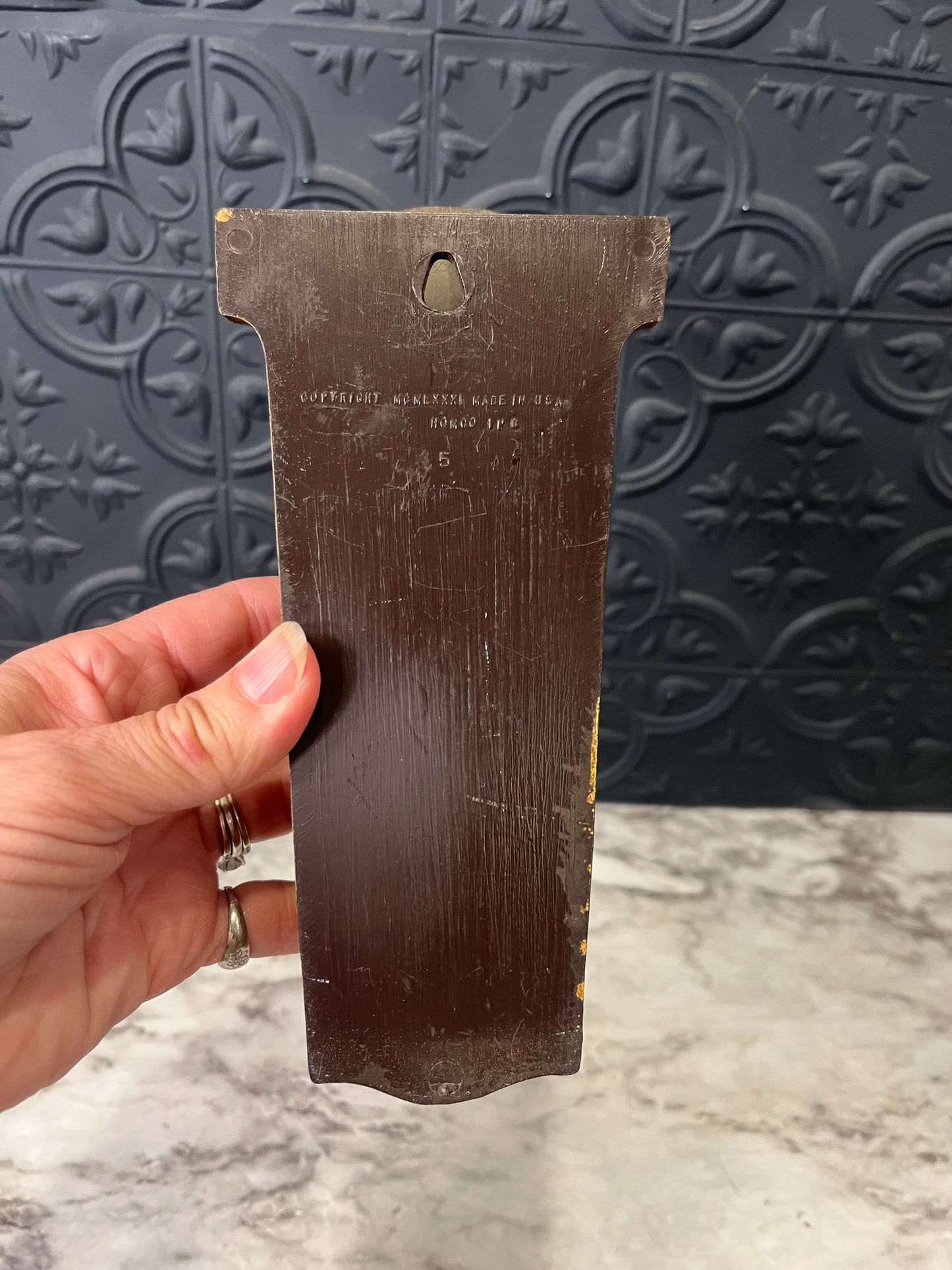 Homco Wall Pocket Brown wood look