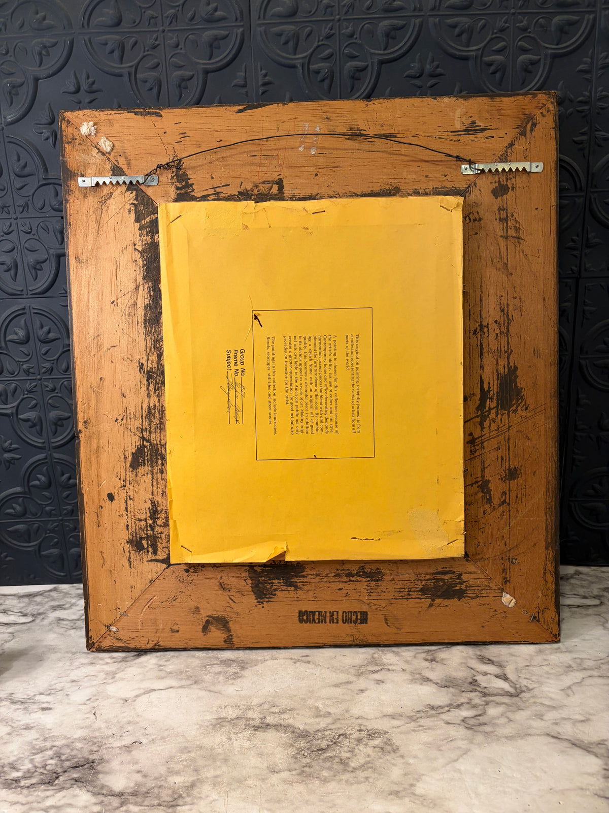 Original Painting of Flowers in Green and Wood Frame