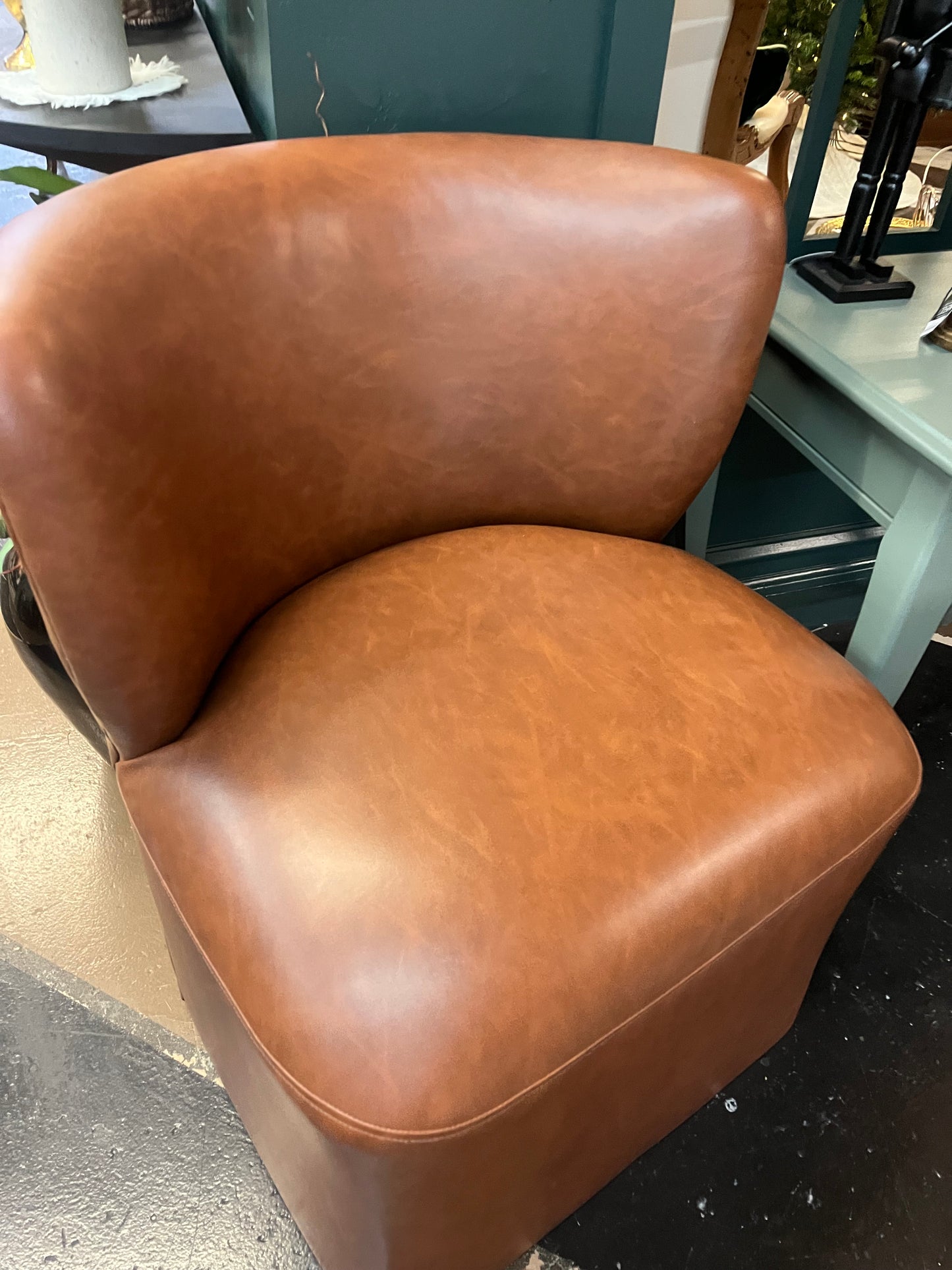 Brown Faux Leather Chair