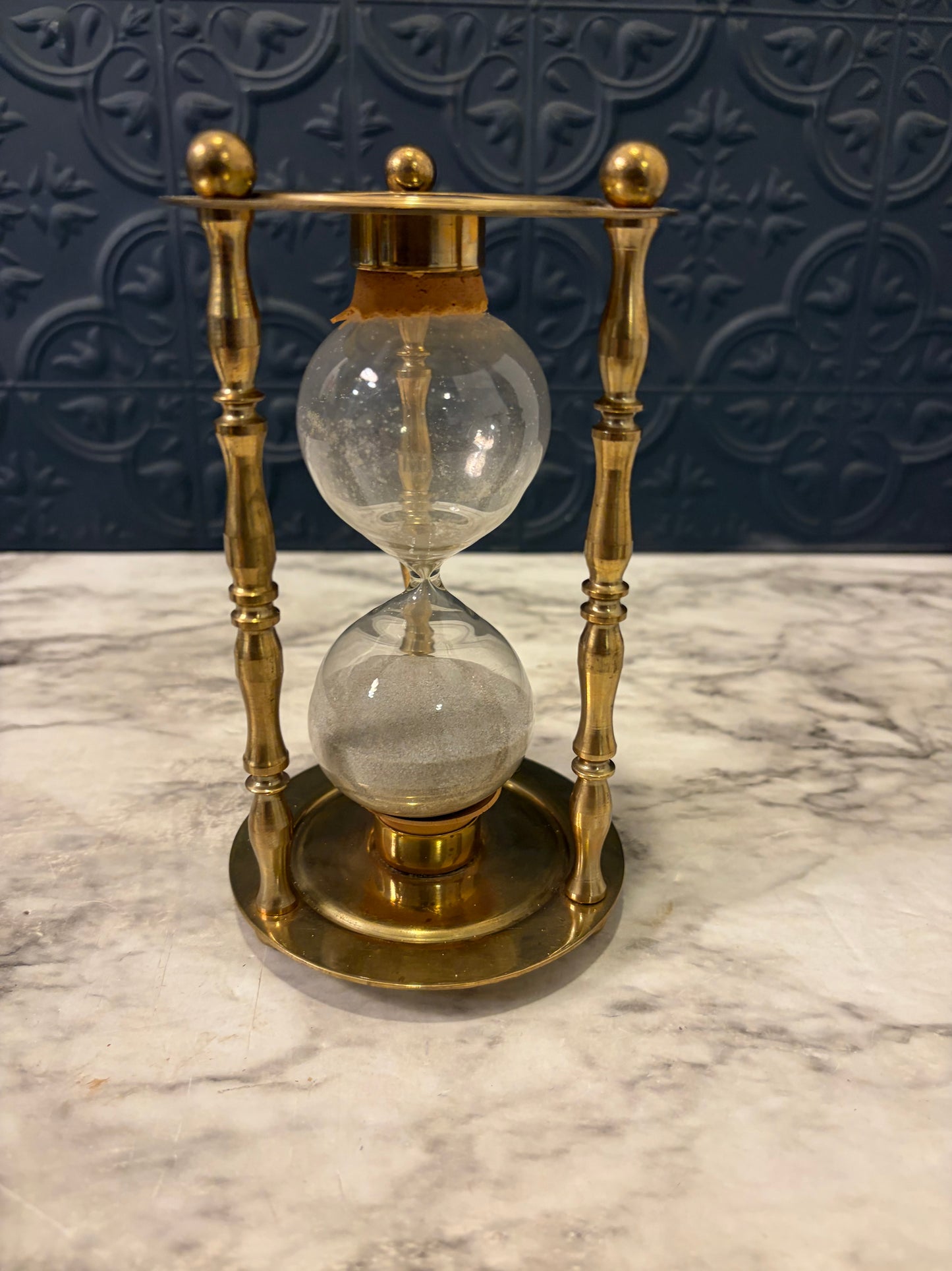 Brass Hour Glass Halliburton Spherelite