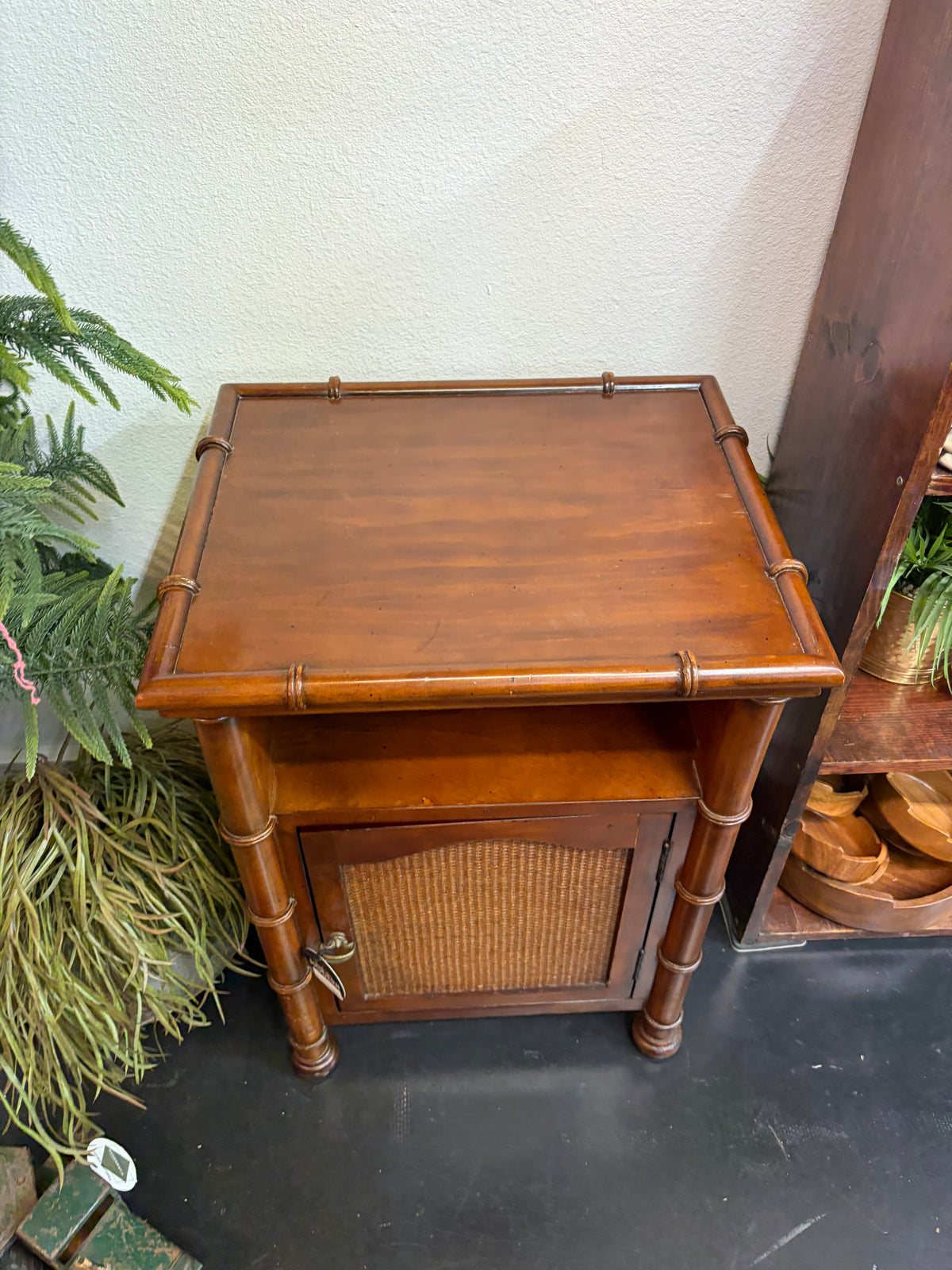 Pier One Dark Bamboo Side Table Cabinet