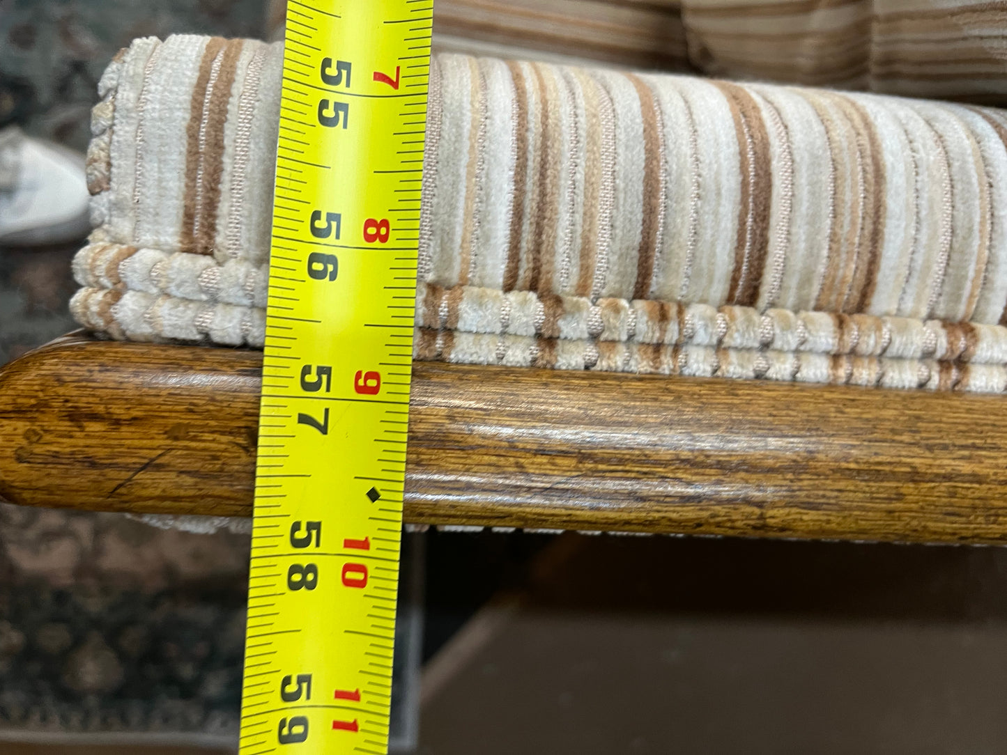 Broyhill  Cream and Brown Stripe Loveseat