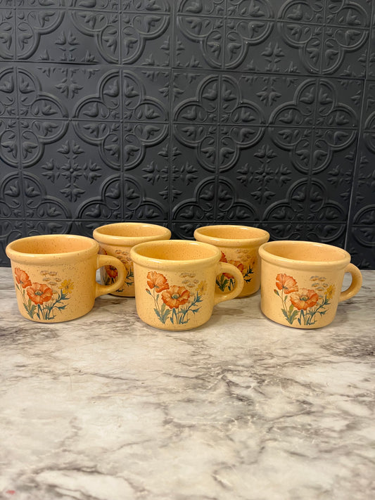 Treasure Craft Wildflower Coffee Mug x 5