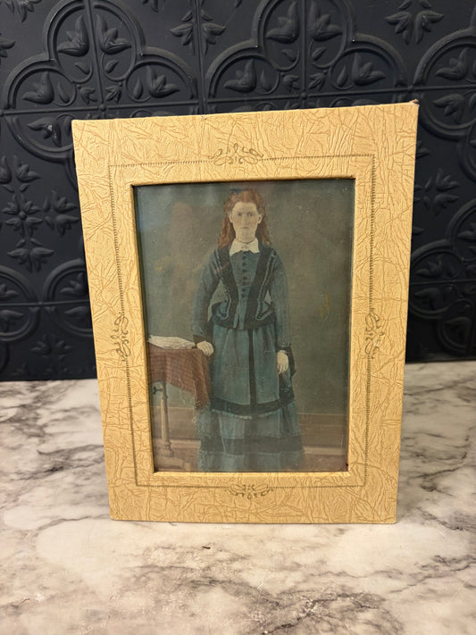 Colored Vintage Woman Photo in Frame