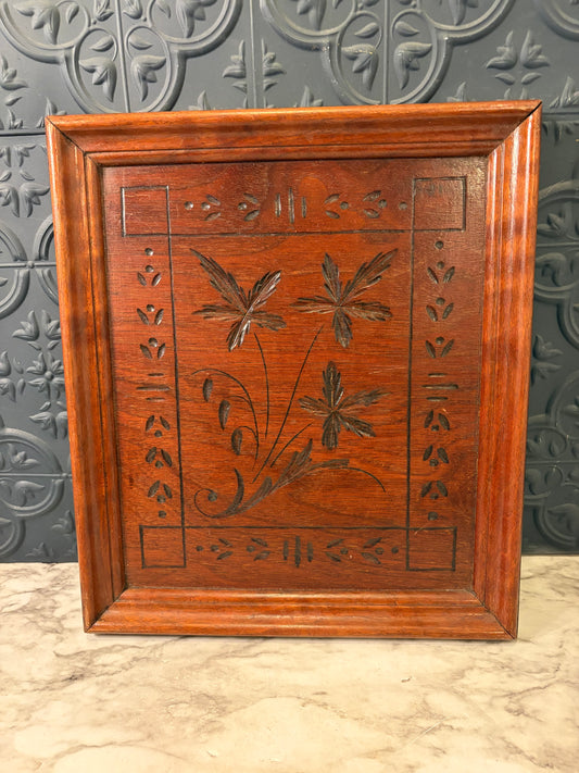Hand Carved Floral Wood Hanging