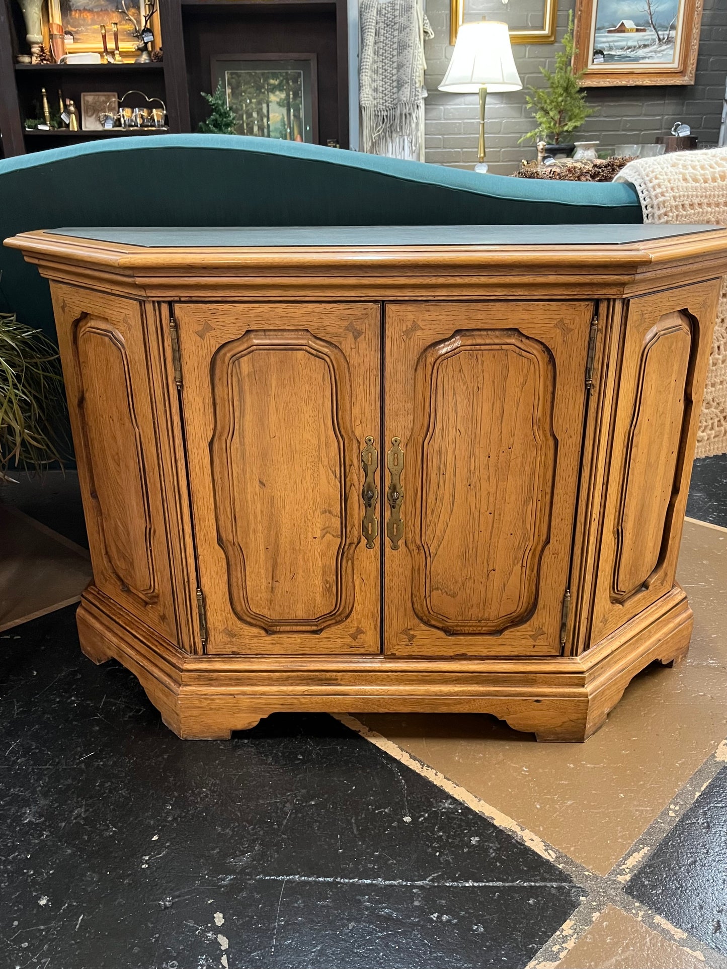 Entry table with Green Slate Top