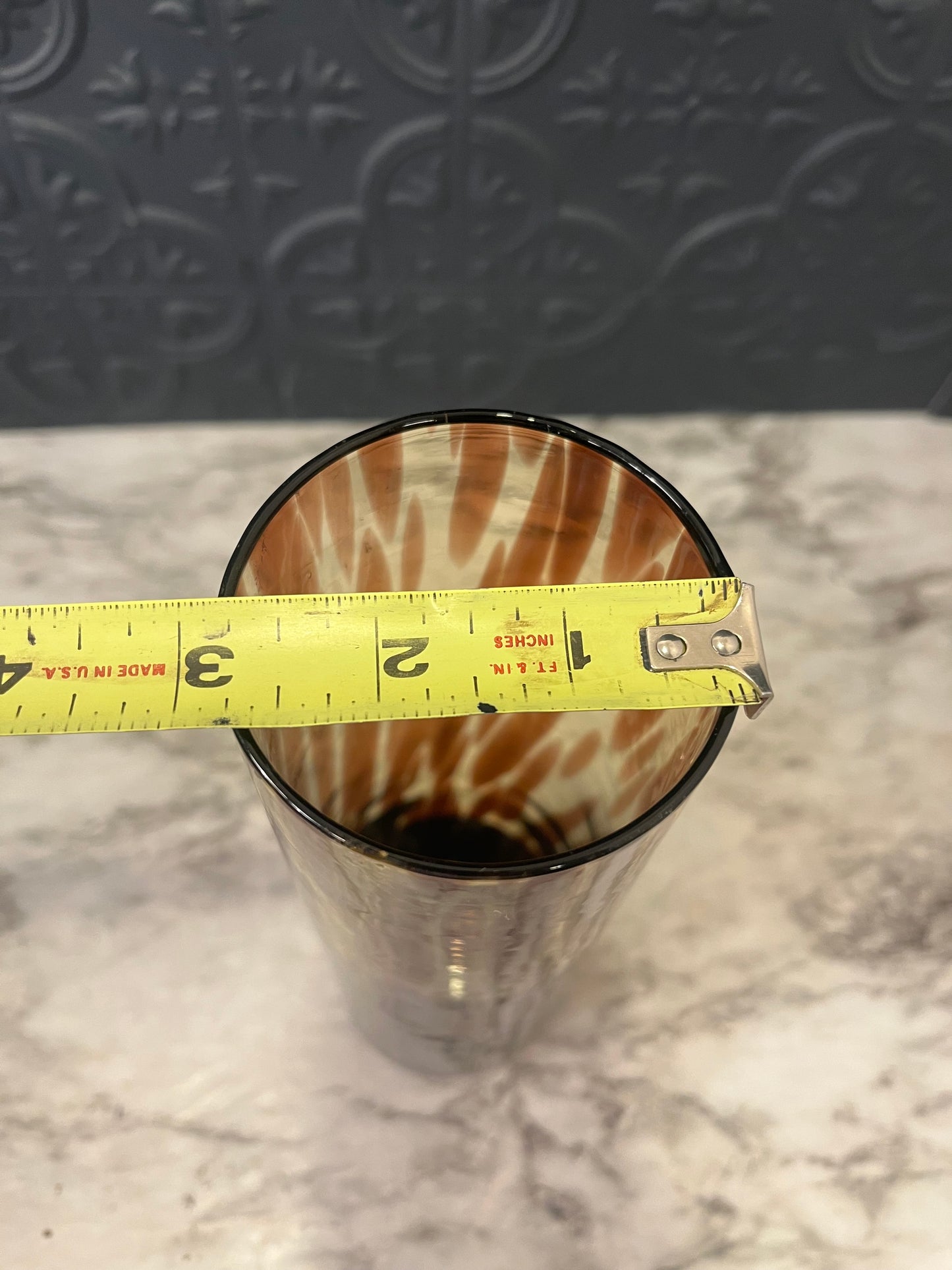 Tortoise Shell Tall Cylinder Vase