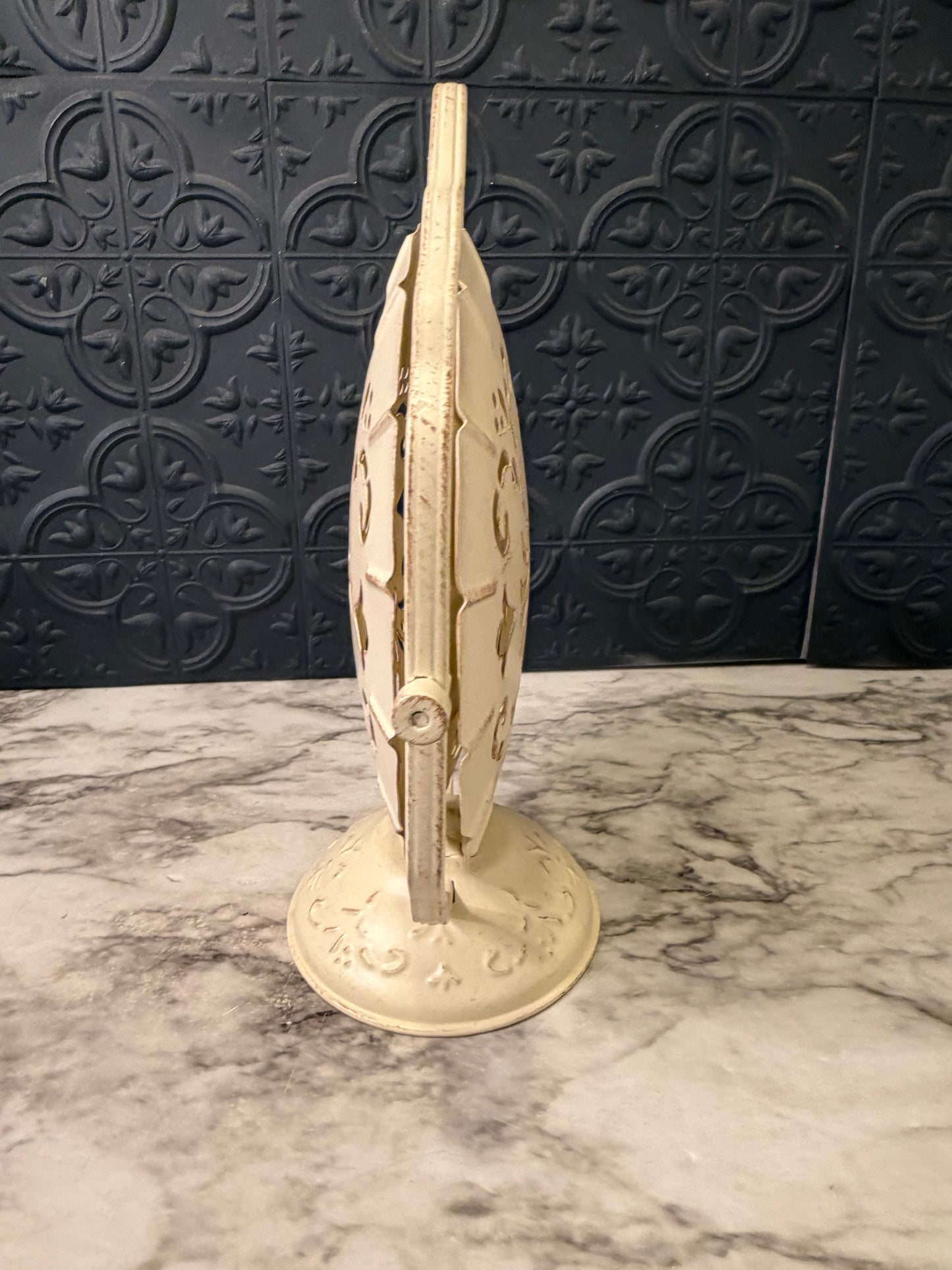 Folding 3 Tier Cream Metal Serving Tray